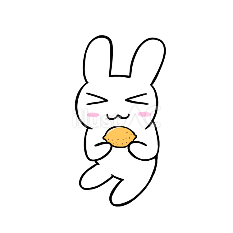 うさぎとレモン うさぎ,レモン,動物のイラスト素材