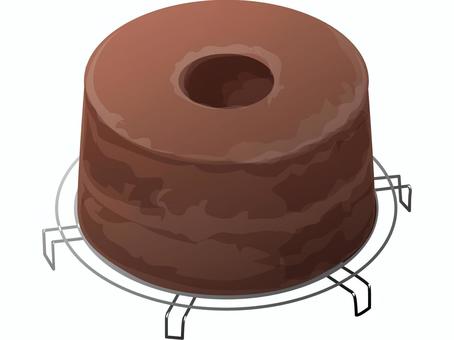 焼きたてのチョコシフォンケーキ2 シフォンケーキ,チョコ,焼きたて,お菓子作り,料理,食べ物,ケーキクーラーのイラスト素材