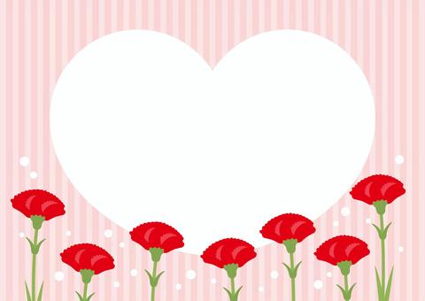 カーネーションの母の日フレーム03 母の日,カーネーション,フレーム,背景,5月,リボン,ハート,飾り枠,枠,春のイラスト素材
