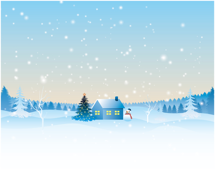 雪国風景 雪国風景 クリスマス,冬,雪,林,冬季,森林,植物,12月,クリスマスイブ,森のイラスト素材