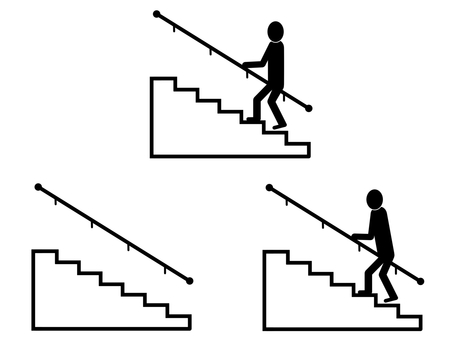 階段マーク 階段,段,セット,マーク,人,人物,標識,デザイン,案内,目印のイラスト素材