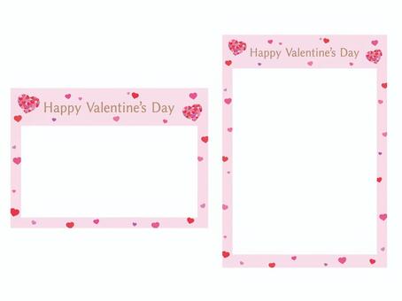 バレンタインフレームセット　ハートピンク バレンタイン,バレンタインデー,ハッピー,ハート,かわいい,おしゃれ,キュート,シンプル,2.14,ピンクのイラスト素材