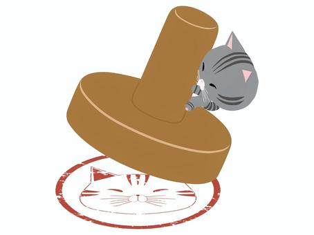 スタンプ_猫 スタンプ,猫,さばとら,動物,かわいい,スタンプラリー,押すのイラスト素材
