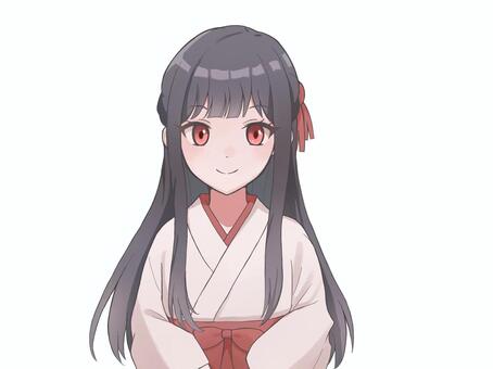 巫女 キャラクター,女の子,可愛い,人物,少女,女性,アイコン,フリーアイコン,美人,イラストのイラスト素材