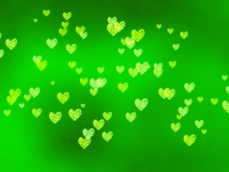 手描きハートの緑背景　透過あり ハート,背景,エフェクト,パーティクル,ガーリー,緑,可愛い,光,ロマンチック,幻想的のイラスト素材