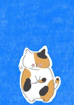 お辞儀する三毛猫ちゃん お辞儀する三毛猫ちゃん かわいい,お辞儀,挨拶,こんにちは,お願い,お願いします,ごめん,ごめんなさい,謝罪,反省のイラスト素材