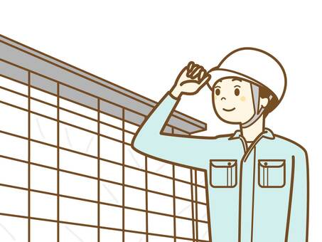 現場で働く人5 点検,チェック,作業服,作業着,男性,調査,現場,視察,確認,現場監督のイラスト素材