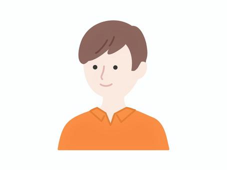 ショートヘアの人 イラスト・アイコン A 人,アイコン,男性,男,シンプル,ポップ,かわいい,ふちなし,顔,社会人のイラスト素材