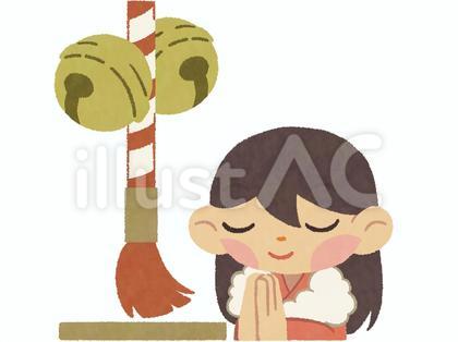 お参りする女性