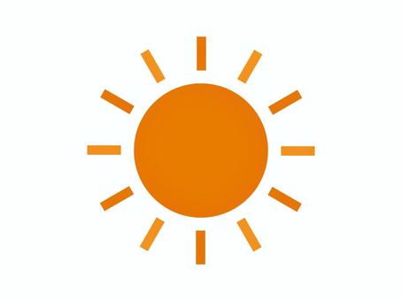 シンプルな晴れのお天気イラスト 天気,晴れ,太陽,アイコン,カラー,図形,天気予報,シンプル,オシャレ,デザインのイラスト素材