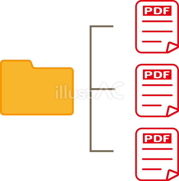 フォルダとPDFファイル フォルダ,pdf,ファイルのイラスト素材