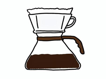 コーヒー コーヒー,ドリップ,フィルター,コーヒーサーバー,飲み物,カフェイン,飲料,手描きのイラスト素材