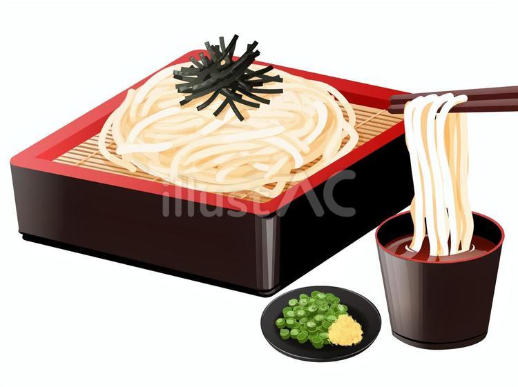 ざるうどん（箸上げ） ざるうどん,うどん,麺類のイラスト素材