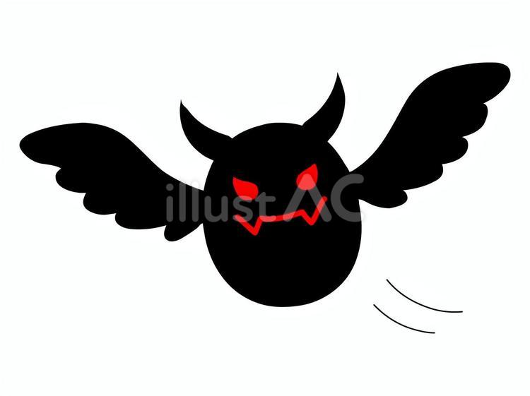 卵型の角あり魔物の飛行 魔物,卵,角のイラスト素材