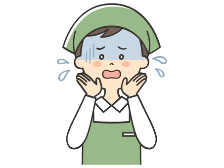 危険を知らせる男性店員 危険を知らせる男性店員 sos,助けて,焦る,困る,絶望,不安,危険,注意喚起,呼びかけ,声かけのイラスト素材