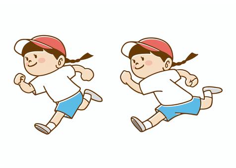Illustration, run, sports day, people, 