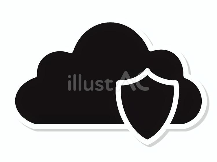 ITセキュリティとクラウドアイコン	 クラウド,セキュリティ,itのイラスト素材