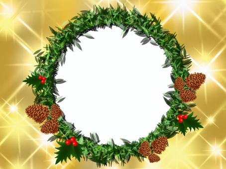 クリスマスのリース（金色） クリスマス,冬,リースのイラスト素材
