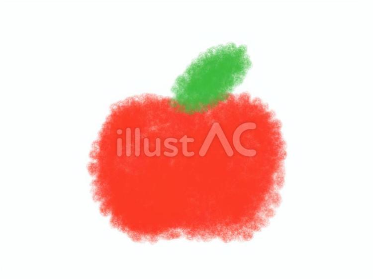 赤いリンゴ　手描き　クレヨン風 りんご,クレヨン,赤いのイラスト素材