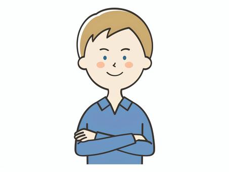 腕組みする白人男性 腕組みする白人男性 腕組み,どや顔,自信,自慢,男性,男,外国人,海外,白人,グローバルのイラスト素材