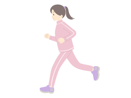 走る女性 女性,走る,ジョギング,ランニング,有酸素運動,マラソン,健康維持,趣味,ランナー,運動のイラスト素材