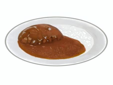 Illustration, hamburger curry, hamburger, curry, 