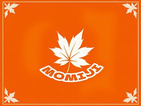 もみじの壁紙〜四隅・文字付〜 もみじ,紅葉,オレンジ,橙,植物,葉,葉っぱ,秋,風情,コピースペースのイラスト素材