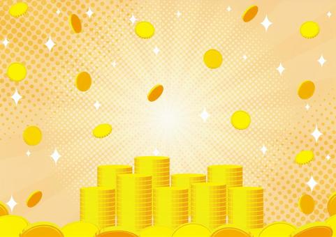 pouring coins, coin, money, concentration line, JPG and AI