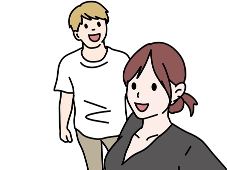 カップル自撮り カップル,セルフィー,フォト,ツーショット,女性,男性,彼氏,彼女,大人,秋冬のイラスト素材