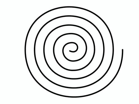 螺旋 シンプル,ベクター,線画,螺旋,モノクロ,図形のイラスト素材