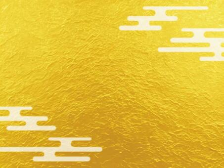 金箔背景雲あり 金,金色,金背景,ゴールド,ゴールド背景,金箔,金箔背景,金地,金和紙,金テクスチャのイラスト素材