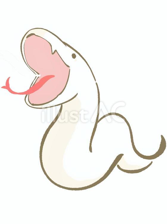 蛇のイラスト(白) 蛇,爬虫類,生き物のイラスト素材