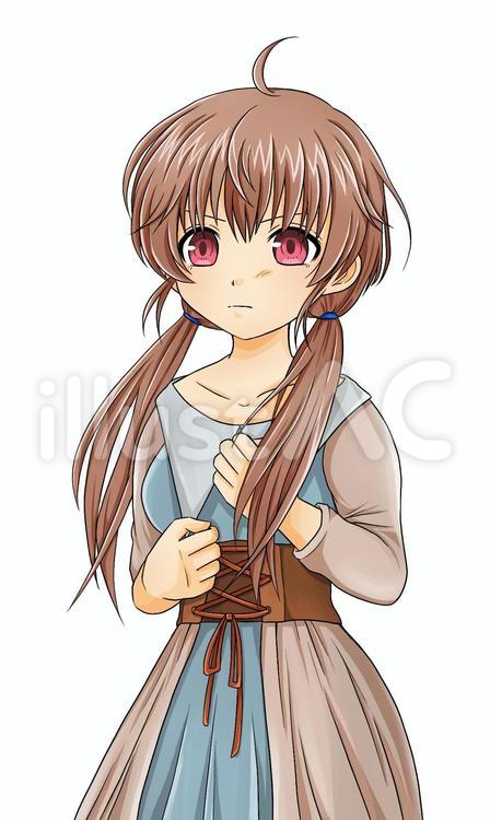 ゲーム立ち絵風女の子(怒り) 女の子,人物,立ち絵のイラスト素材