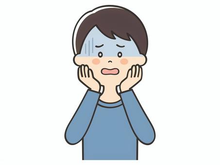 焦った表情の男性 焦った表情の男性 焦る,困る,不安,ガーン,ショック,絶望,緊張,落ち込む,男性,男のイラスト素材