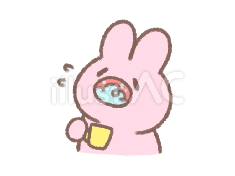 うがいをするうさぎのイラスト うがい,うさぎ,イラストのイラスト素材