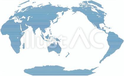 ヴィンケル図法世界地図-よこ線