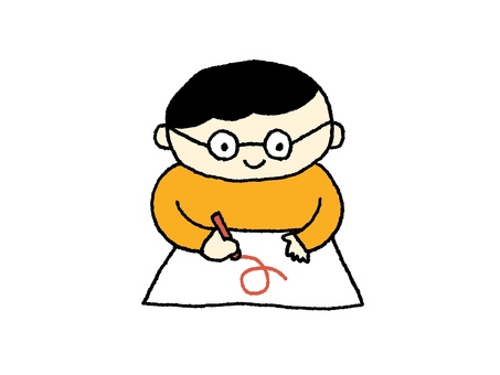 クレヨンで絵を描くメガネをかけた男の子 クレヨンで絵を描くメガネをかけた男の子 子供,クレヨン,絵,お絵かき,幼児,幼稚園,保育園,小学生,学校,教室のイラスト素材
