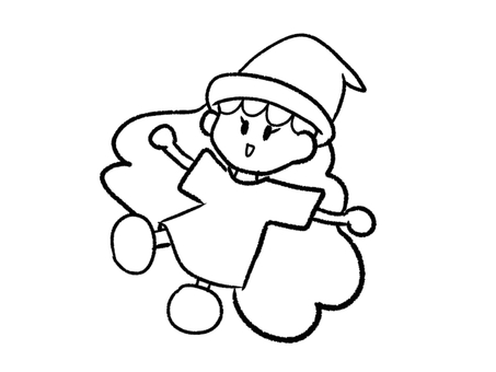 かわいい魔女 魔女,かわいい,手描き,ハロウィン,ファンタジーのイラスト素材