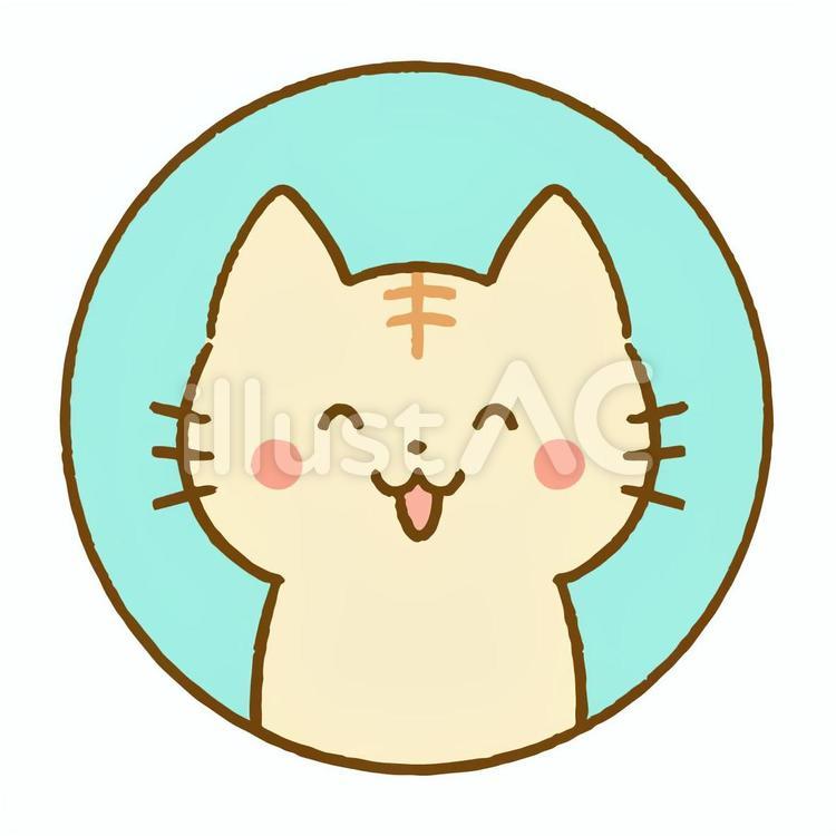 トラ猫の丸アイコン（スマイル） トラ猫,猫,アイコンのイラスト素材