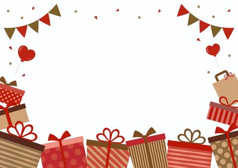バレンタインのプレゼントの背景素材02 バレンタイン,背景,フレーム,ハート,プレゼント,リボン,バレンタインデー,2月,冬,バレンタインカードのイラスト素材