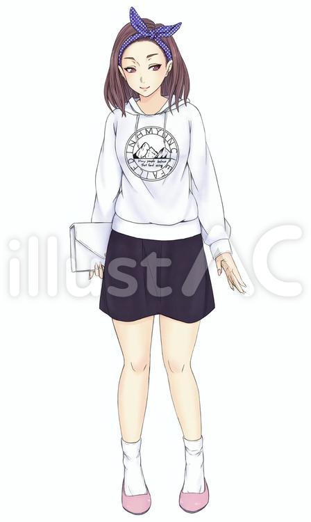絵柄②女性06(10代) 女性,ギャル,女の子のイラスト素材