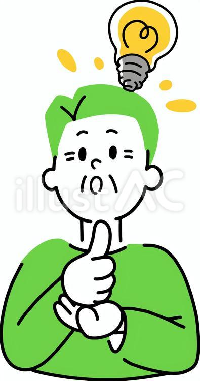 ひらめくシニア男性 発見,ひらめく,効率的のイラスト素材