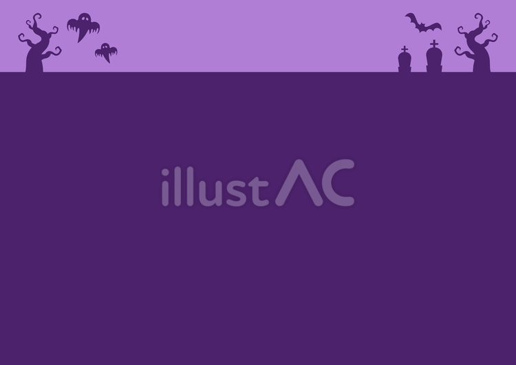 ハロウィンの風景シルエットのイラスト02 ハロウィン,背景,おばけのイラスト素材