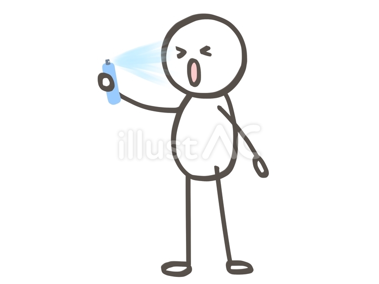 棒人間　うひょー！ 棒人間,人,スプレーのイラスト素材