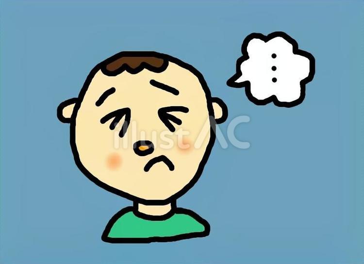 がっかりしている人 がっかり,残念,無言のイラスト素材