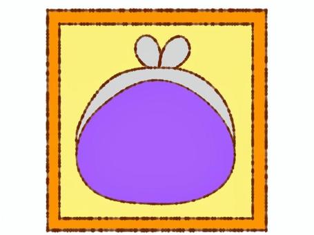 紫の財布のアイコン 財布,がまぐち,お金,アイコン,紫,パープル,四角,シンプル,可愛い,経済のイラスト素材