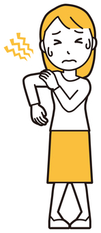  ロングヘア女性(黄)-076-全身