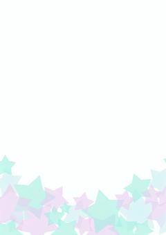 ゆめかわ透明星フレーム（ミント） ゆめかわ,星,フレーム,かわいい,縦,シンプル,素材,パステルカラー,はがき,ポストカードのイラスト素材