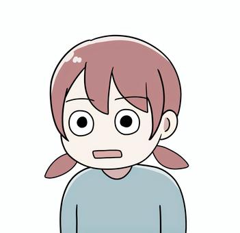 ポカンと口を開ける女性_02 ポカンと口を開ける女性_02 かわいい,可愛い,手書き,手描き,なぜ,?,どうして,どうしよう,疑問,謎のイラスト素材