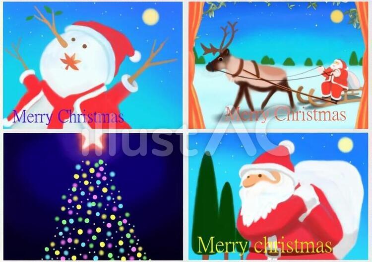 クリスマスとトナカイ クリスマス,クリスマスカード,クリスマスツリーのイラスト素材